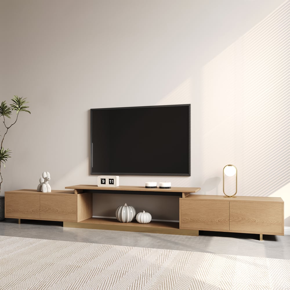 Meuble TV naturel extensible Mordel