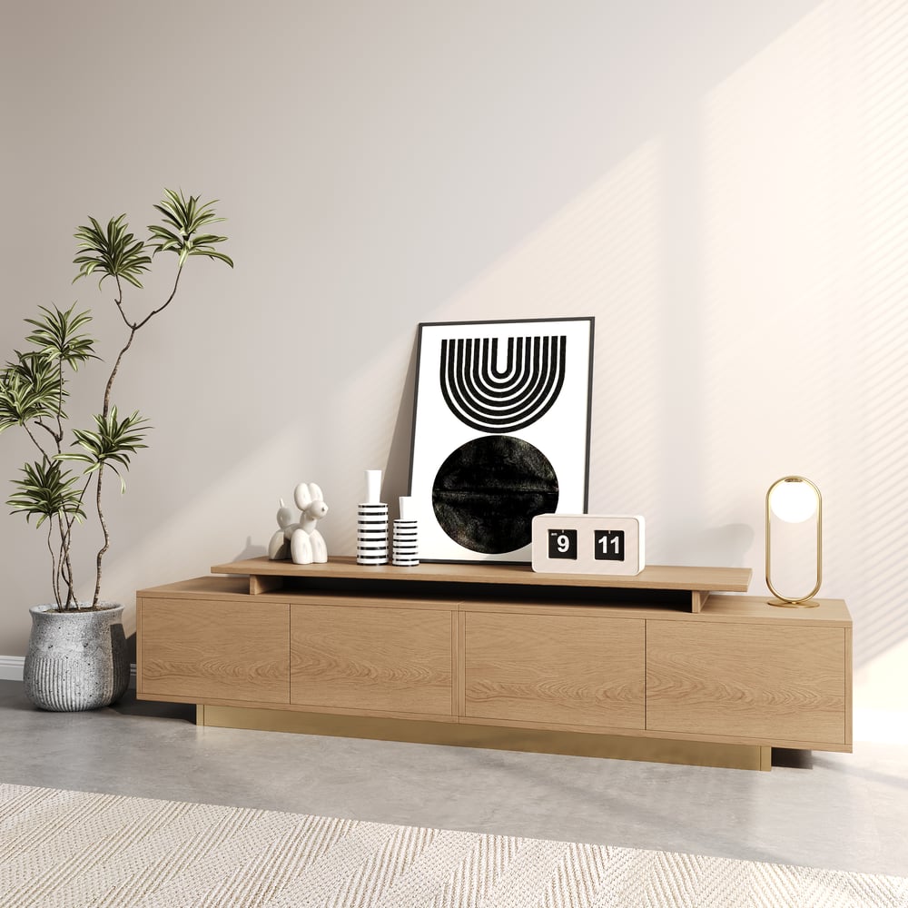 Meuble TV naturel, détail portes