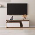 Meuble TV Fero blanc et noyer extensible