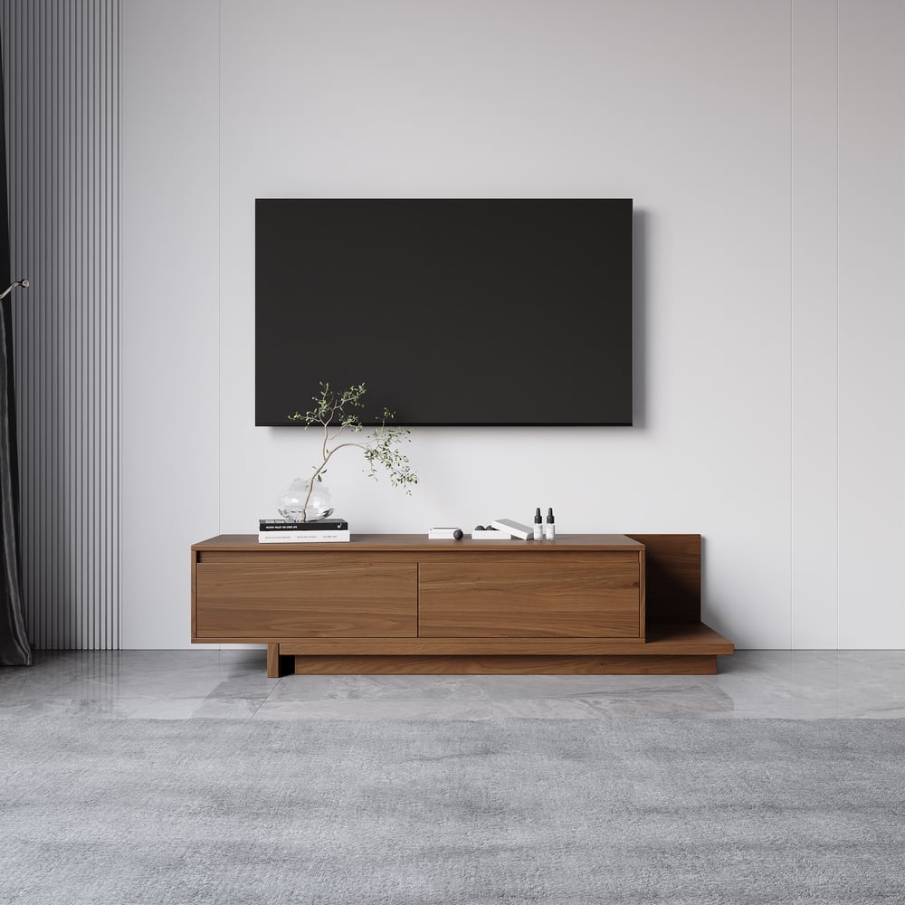 Meuble TV Fero 2 tiroirs, configuration étendue