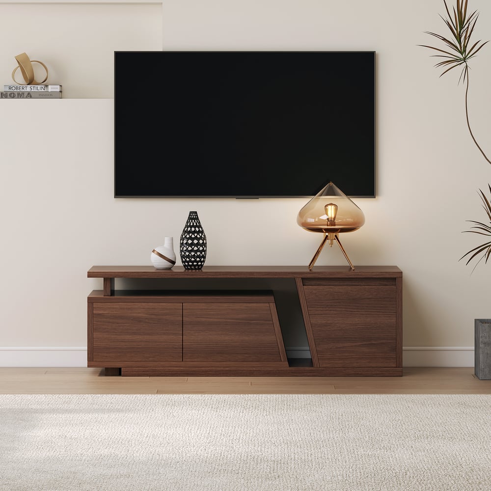 Meuble TV Fero noyer, ambiance salon