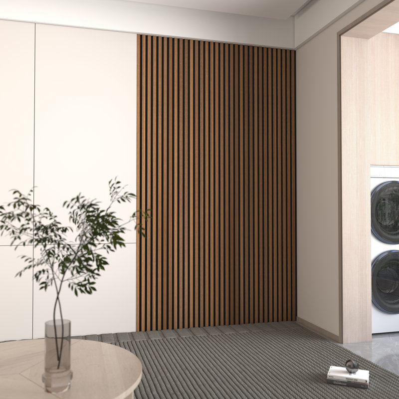 Panneau mural acoustique en bois, vue d'ensemble