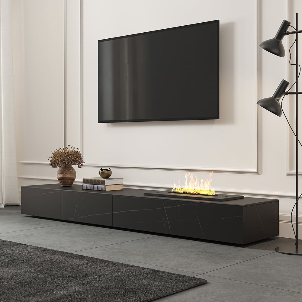 Meuble TV avec cheminée électrique et humidificateur