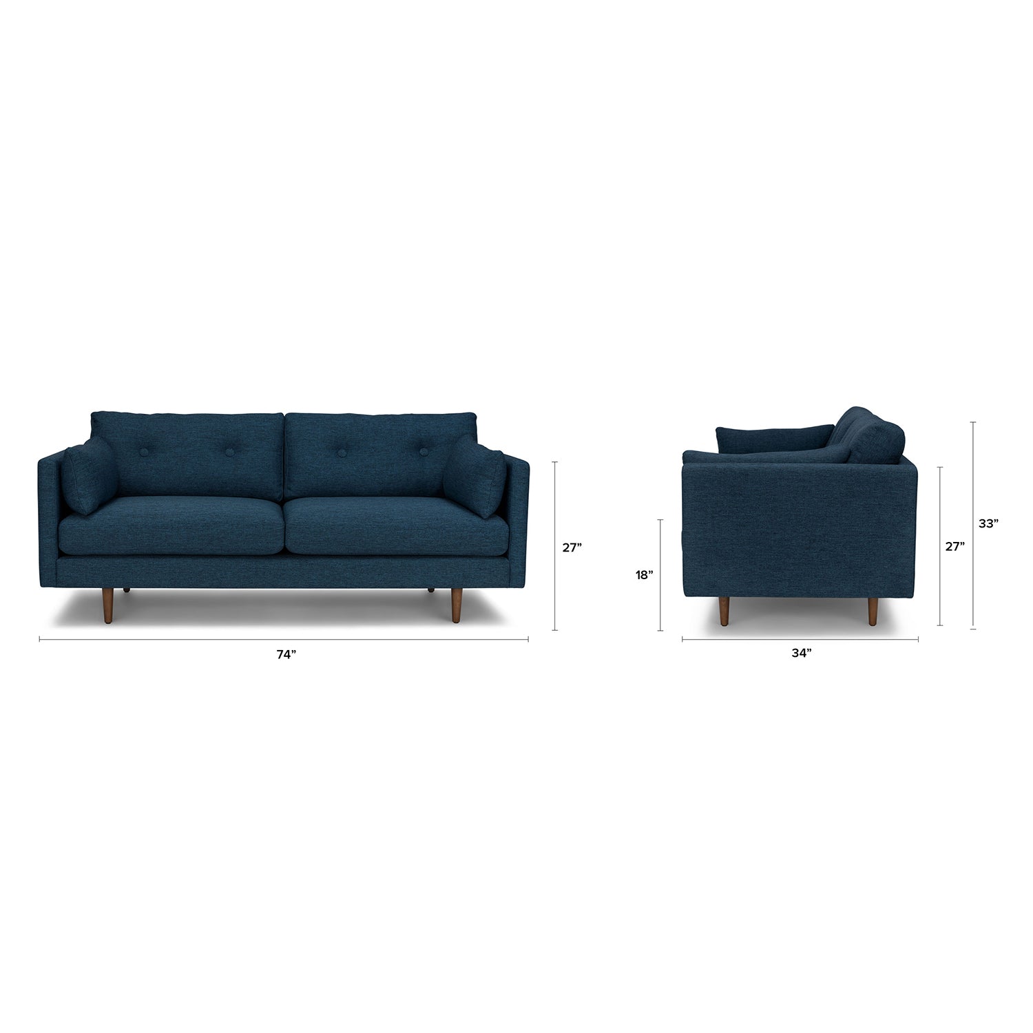 Anton 74" Loveseat - Twilight Blue