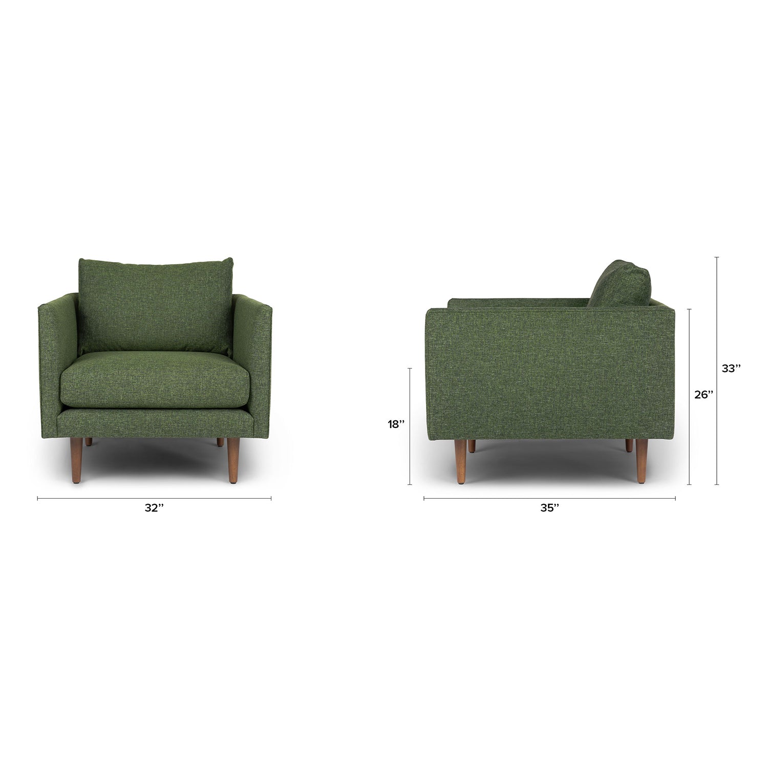 Burrard 32" Lounge Chair - Forest Green