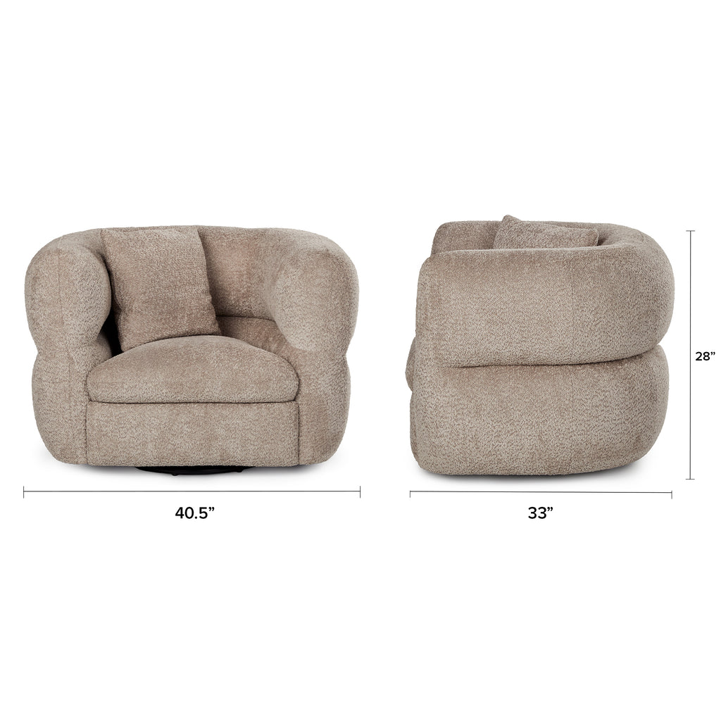 Quinn 40.5" Swivel Lounge Chair - Nouna Mushroom