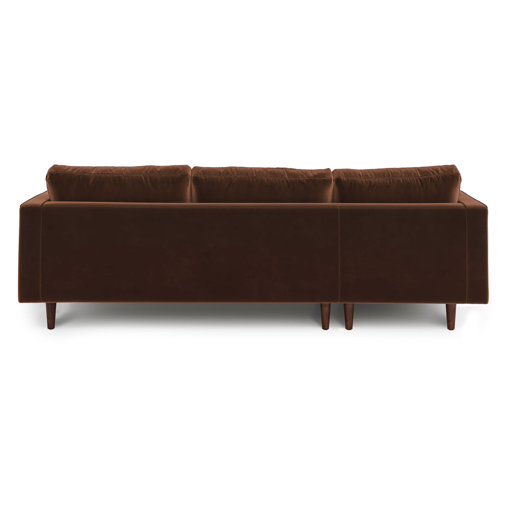 Sven 100" Tufted Velvet Left Sectional - Plush Pacific Brown