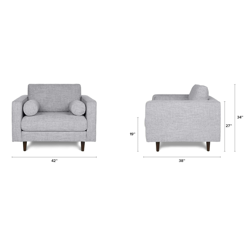 Sven 42" Tufted Lounge Chair - Stone Gray