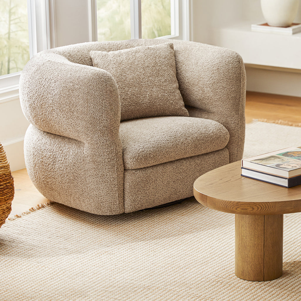 Quinn 40.5" Swivel Lounge Chair - Nouna Mushroom