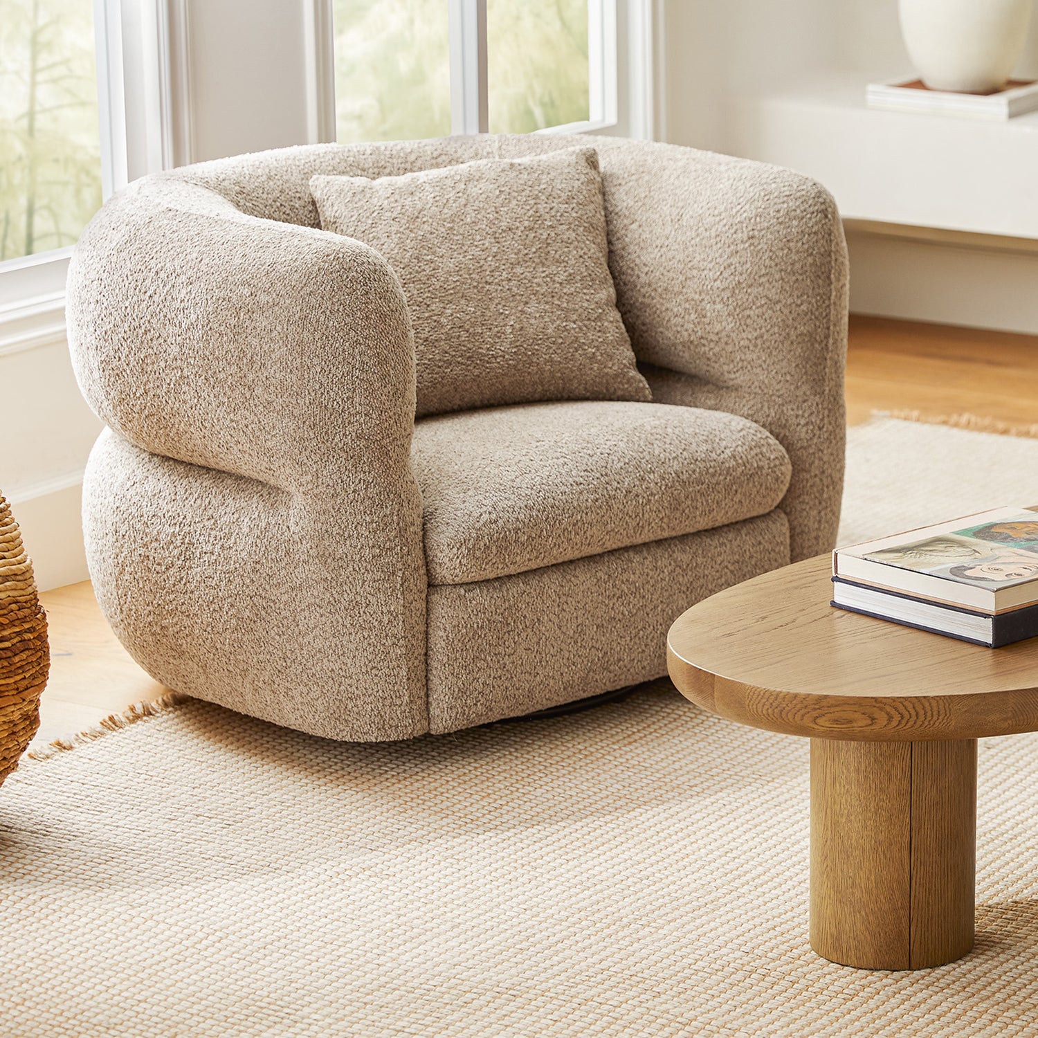Quinn 40.5" Swivel Lounge Chair - Nouna Mushroom