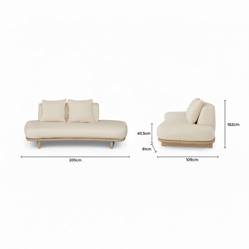 Daphne 80.5" Outdoor Sofa - Dravite Ivory