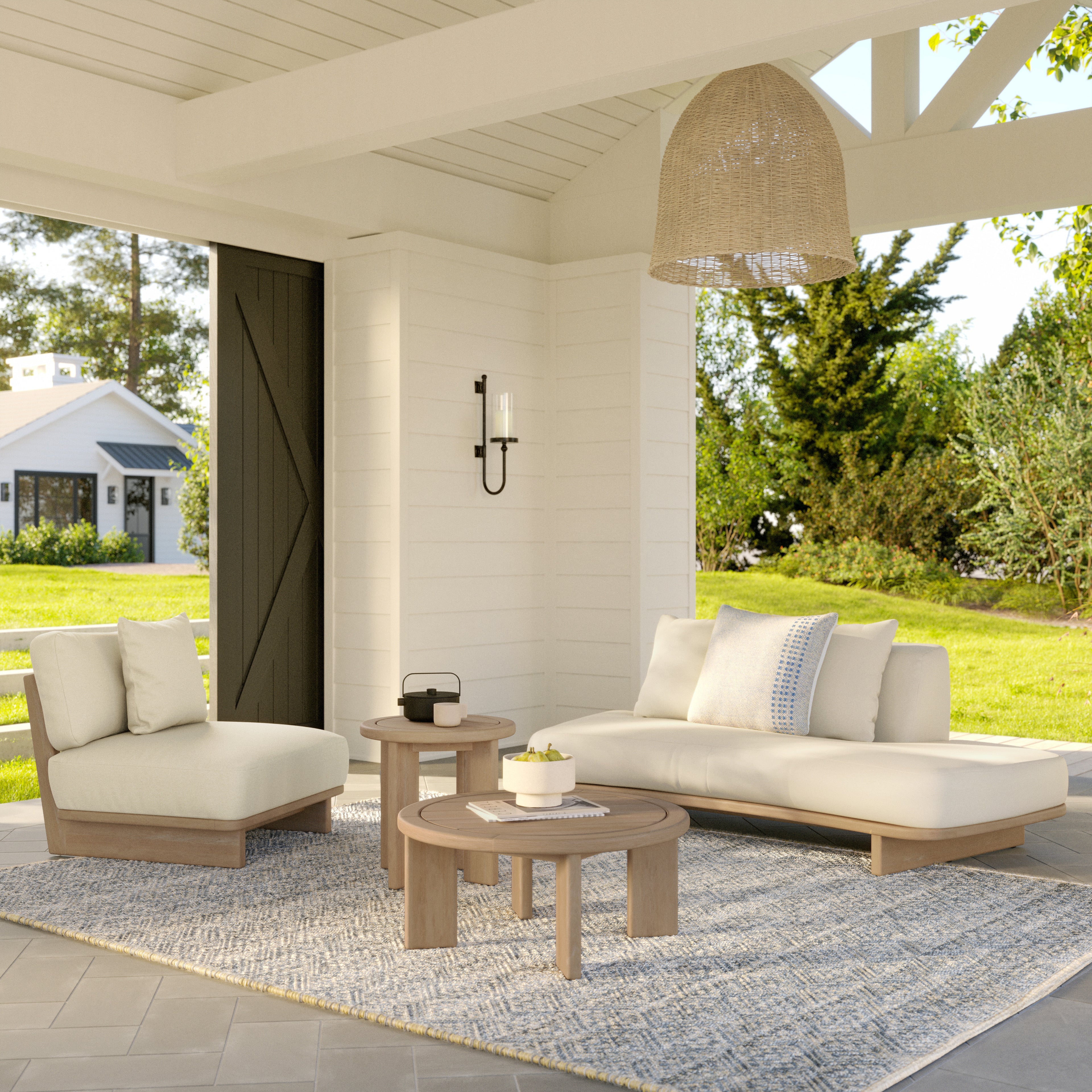 Daphne 80.5" Outdoor Sofa - Dravite Ivory