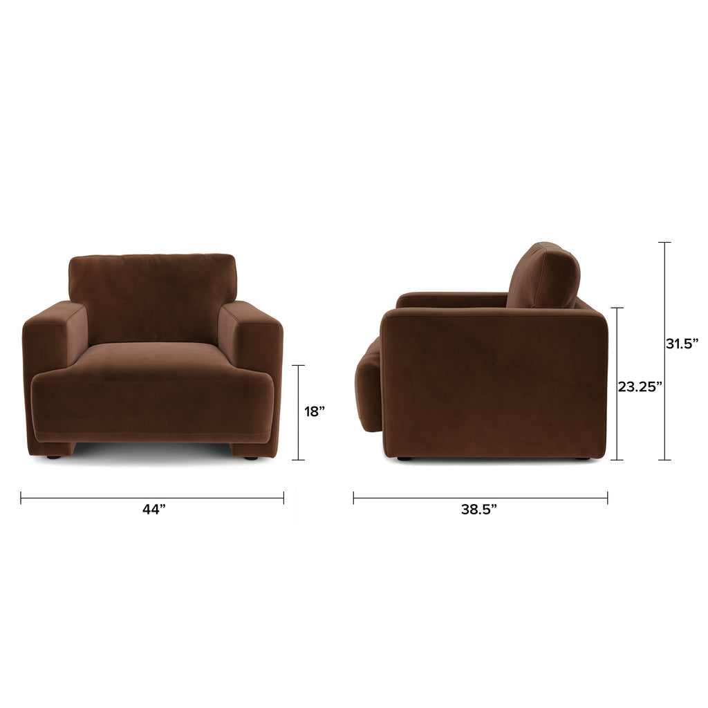 Sadie 44" Velvet Lounge Chair - Hale Earth