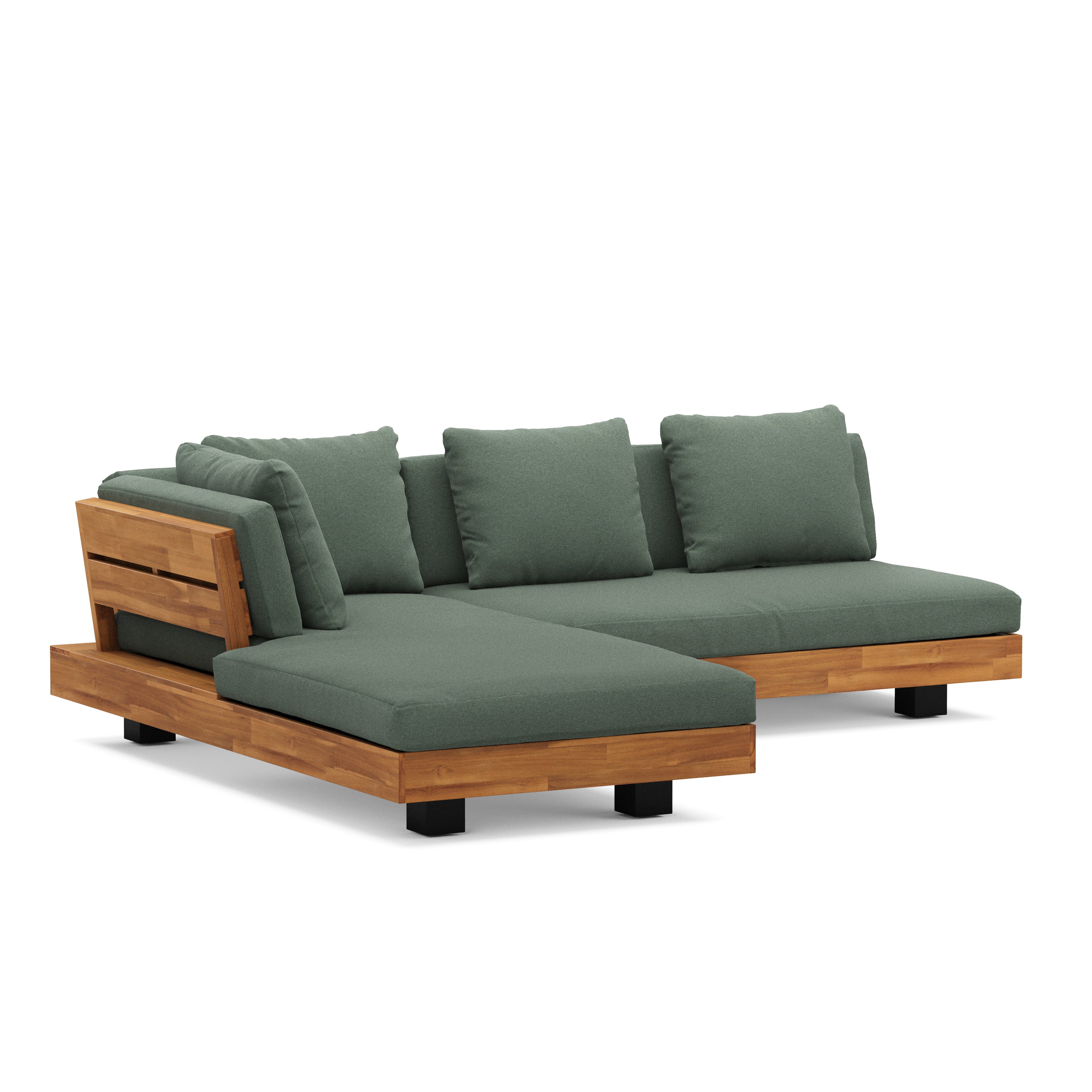 Lubek 82.5" Outdoor Low Left Sectional - Dravite Green