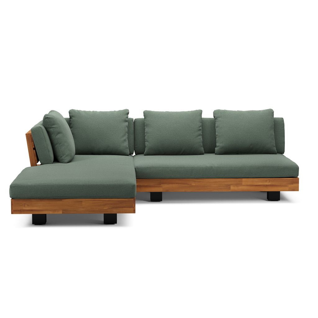 Lubek 82.5" Outdoor Low Left Sectional - Dravite Green
