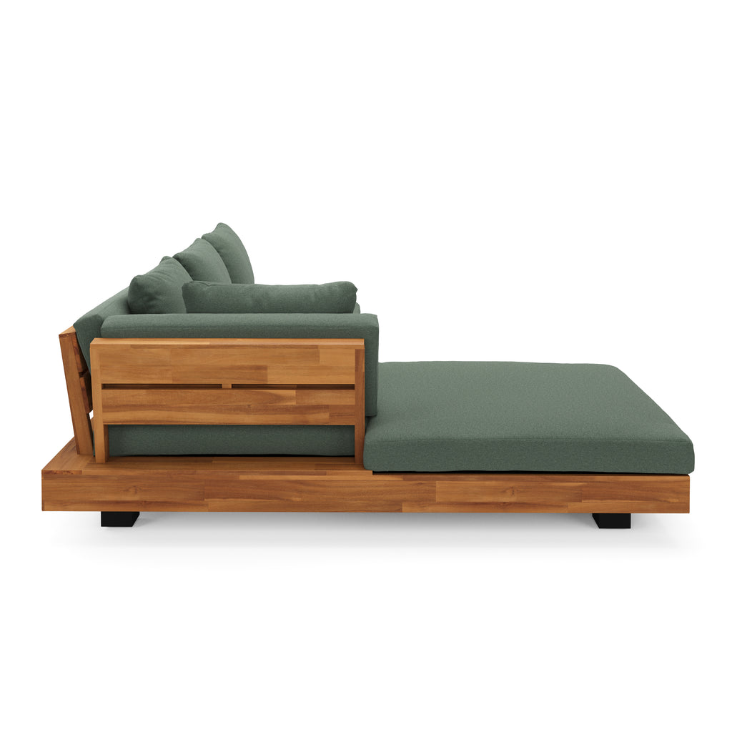 Lubek 82.5" Outdoor Low Left Sectional - Dravite Green