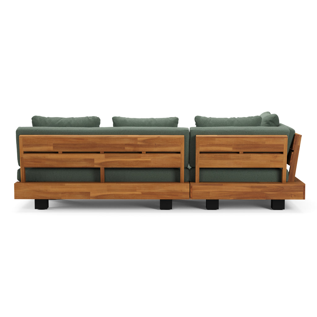 Lubek 82.5" Outdoor Low Left Sectional - Dravite Green