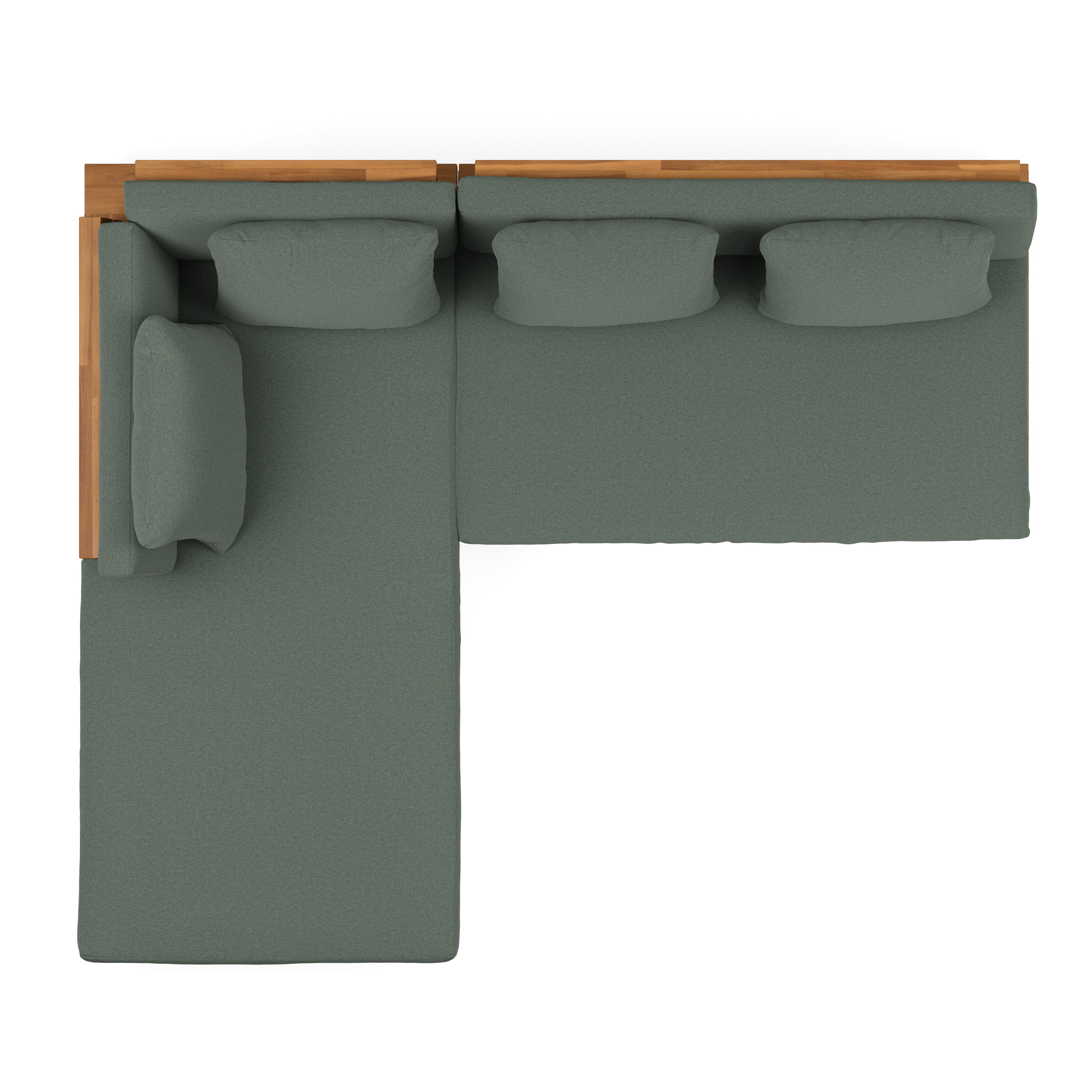 Lubek 82.5" Outdoor Low Left Sectional - Dravite Green