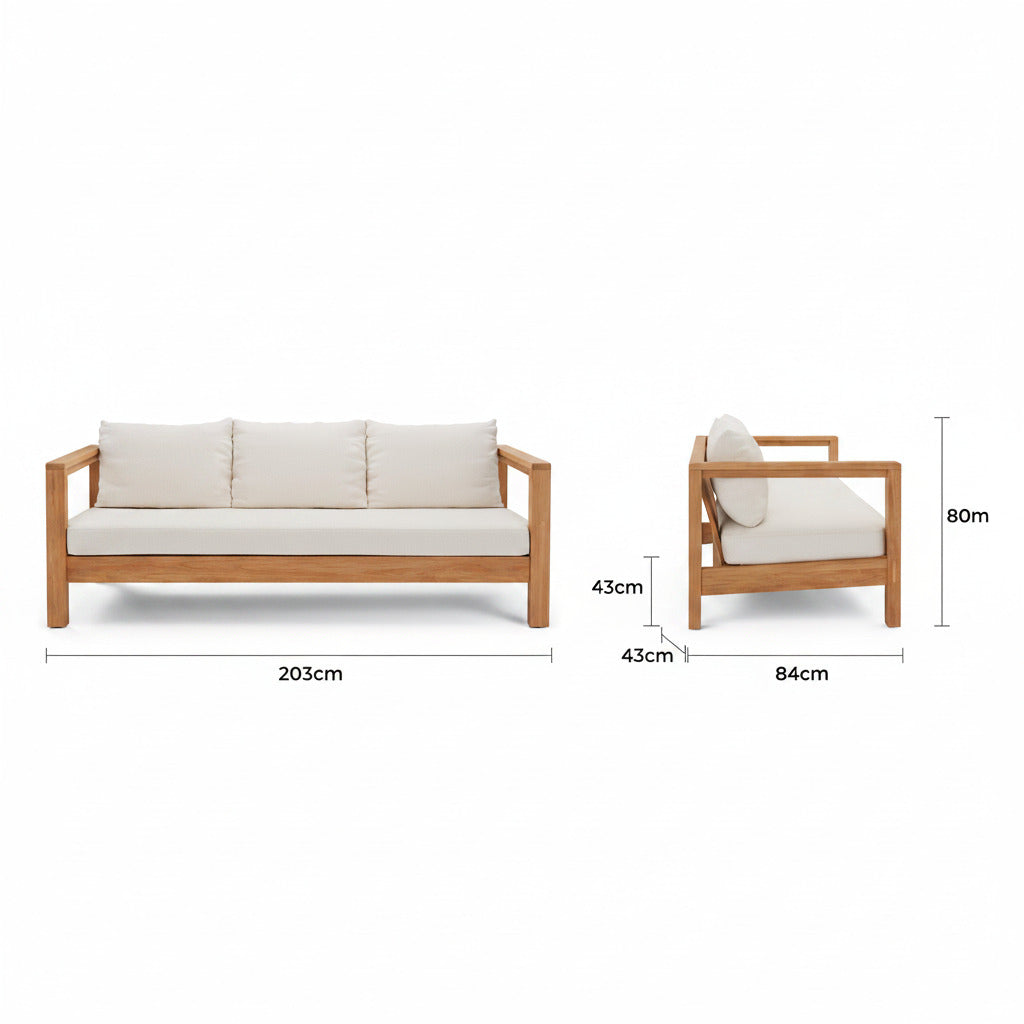 Palmera 80" Outdoor Sofa Set - Portside Beige