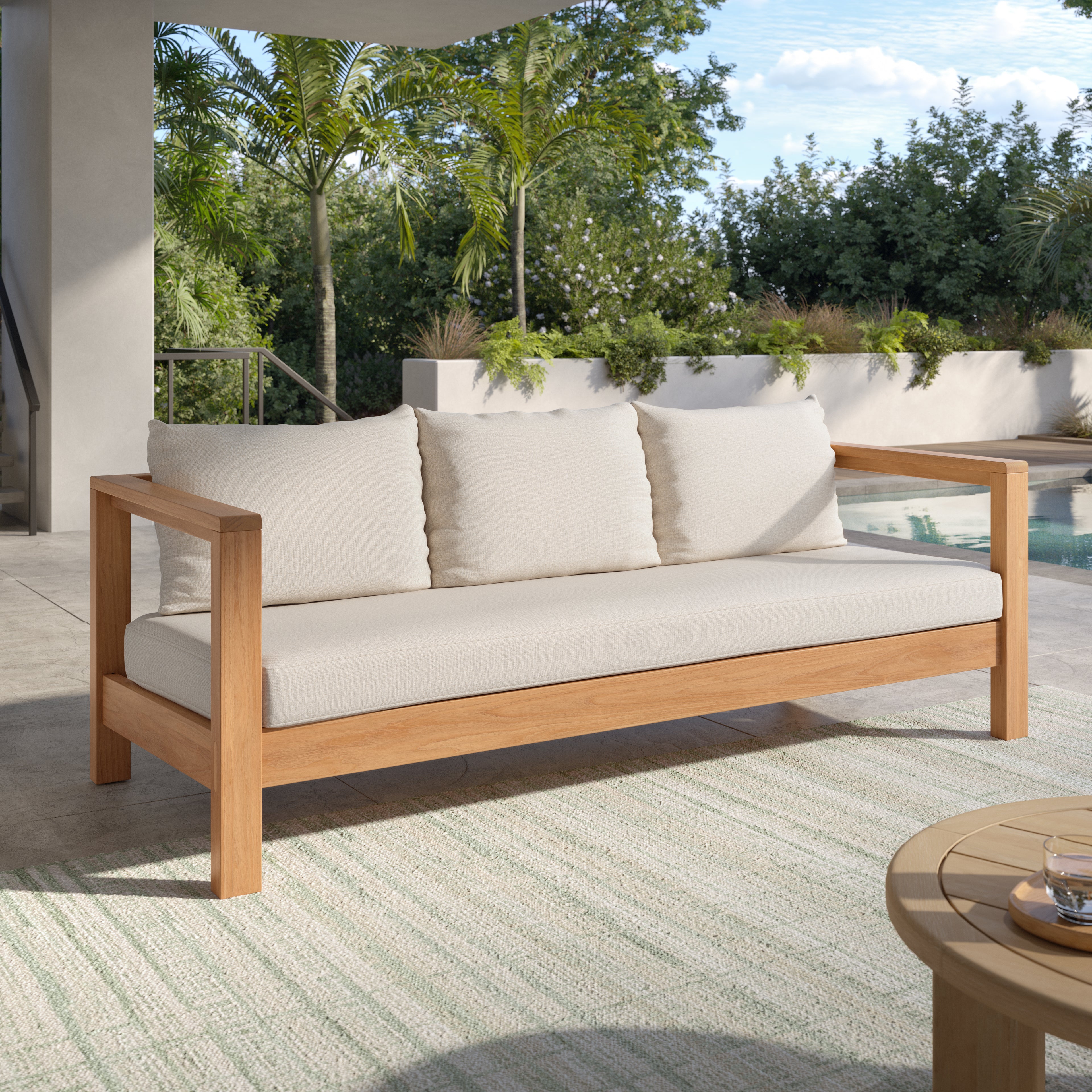 Palmera 80" Outdoor Sofa Set - Portside Beige
