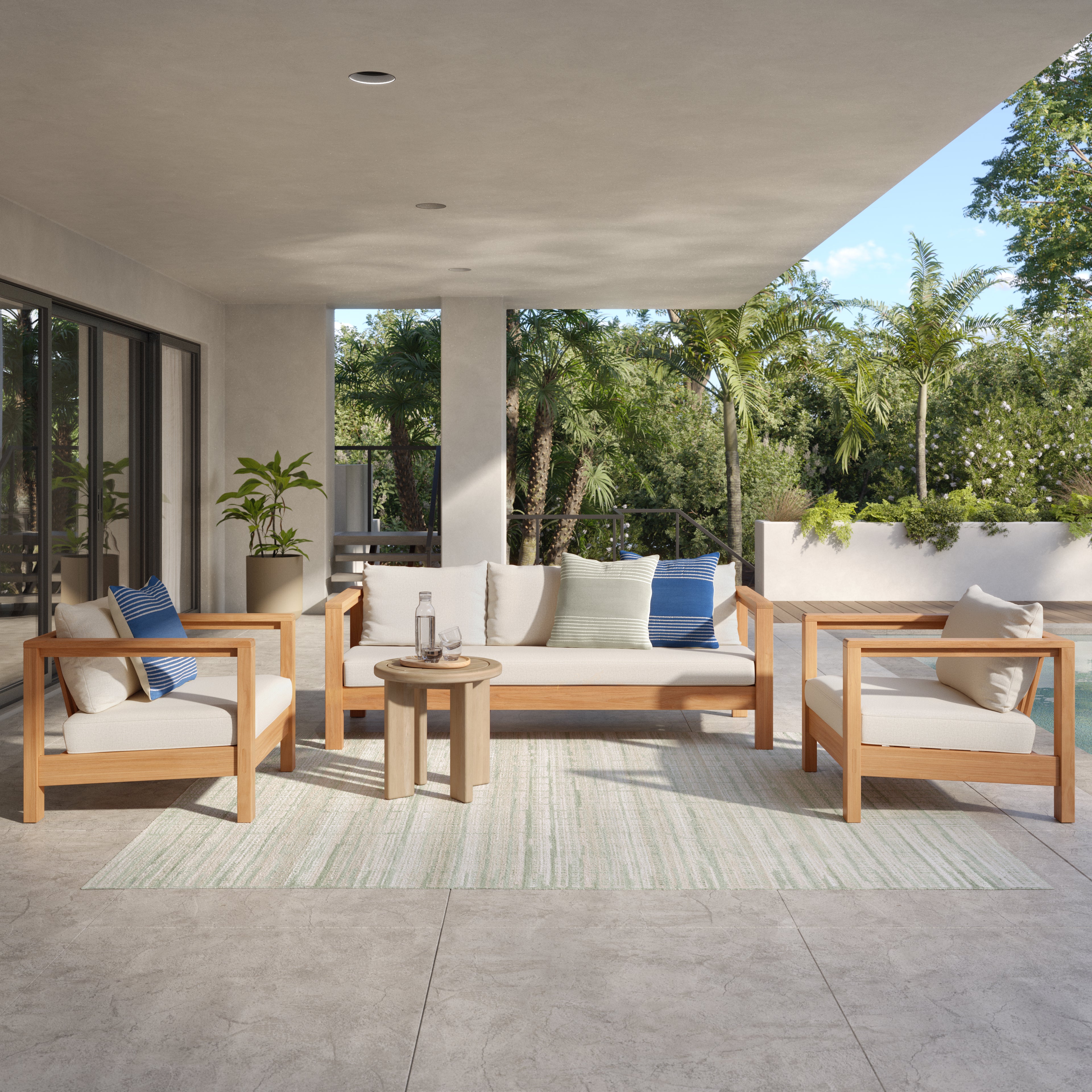 Palmera 80" Outdoor Sofa Set - Portside Beige
