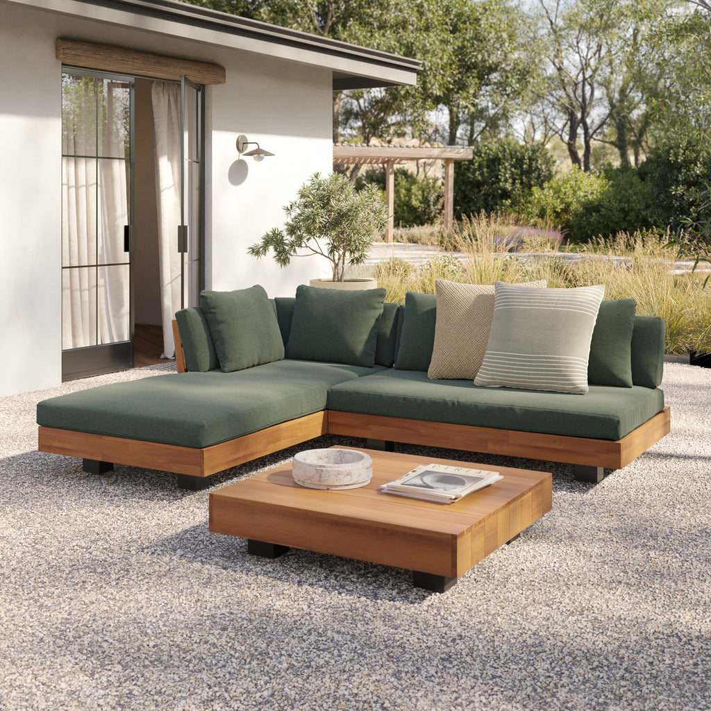 Lubek 82.5" Outdoor Low Left Sectional - Dravite Green
