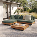 Lubek 82.5" Outdoor Low Left Sectional - Dravite Green