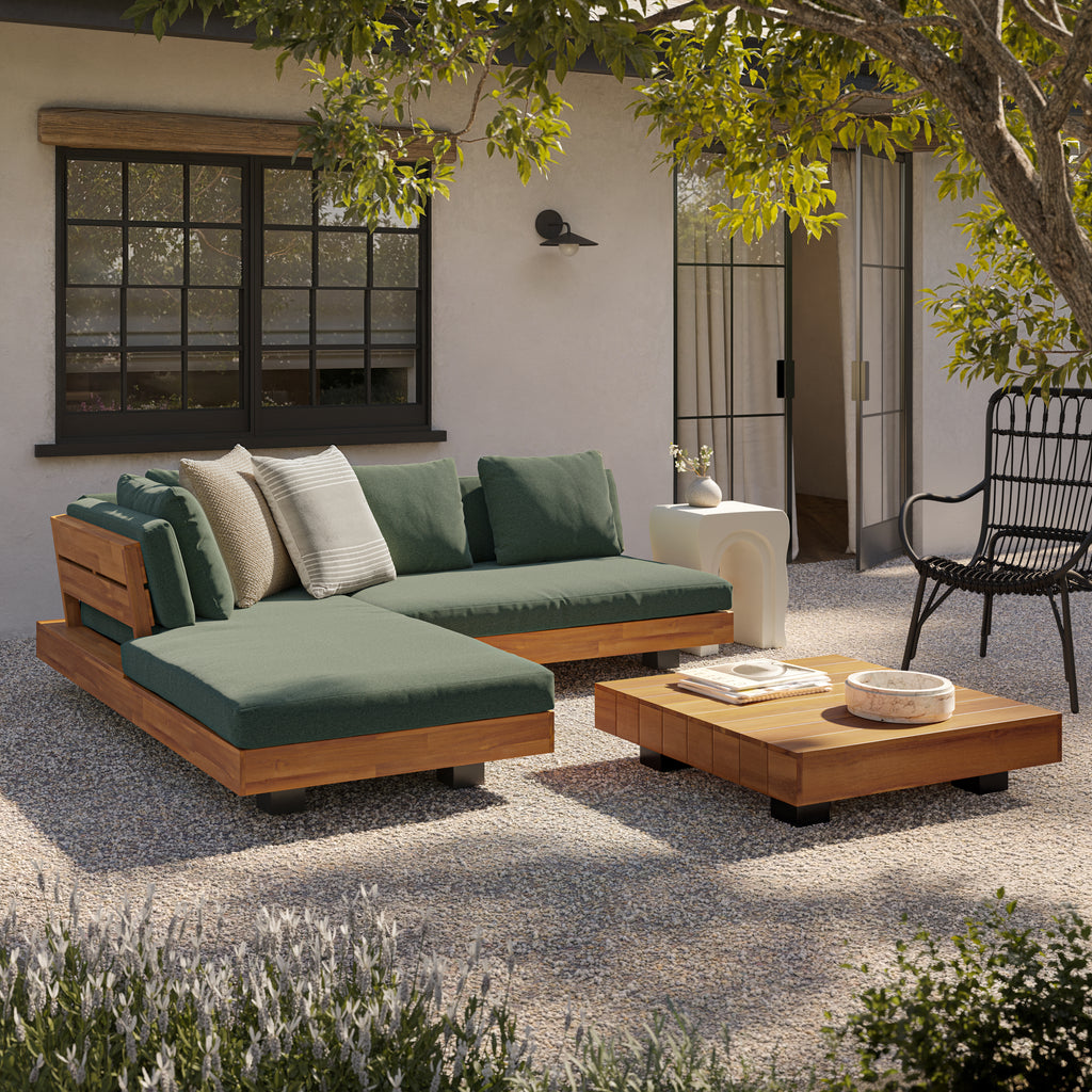 Lubek 82.5" Outdoor Low Left Sectional - Dravite Green
