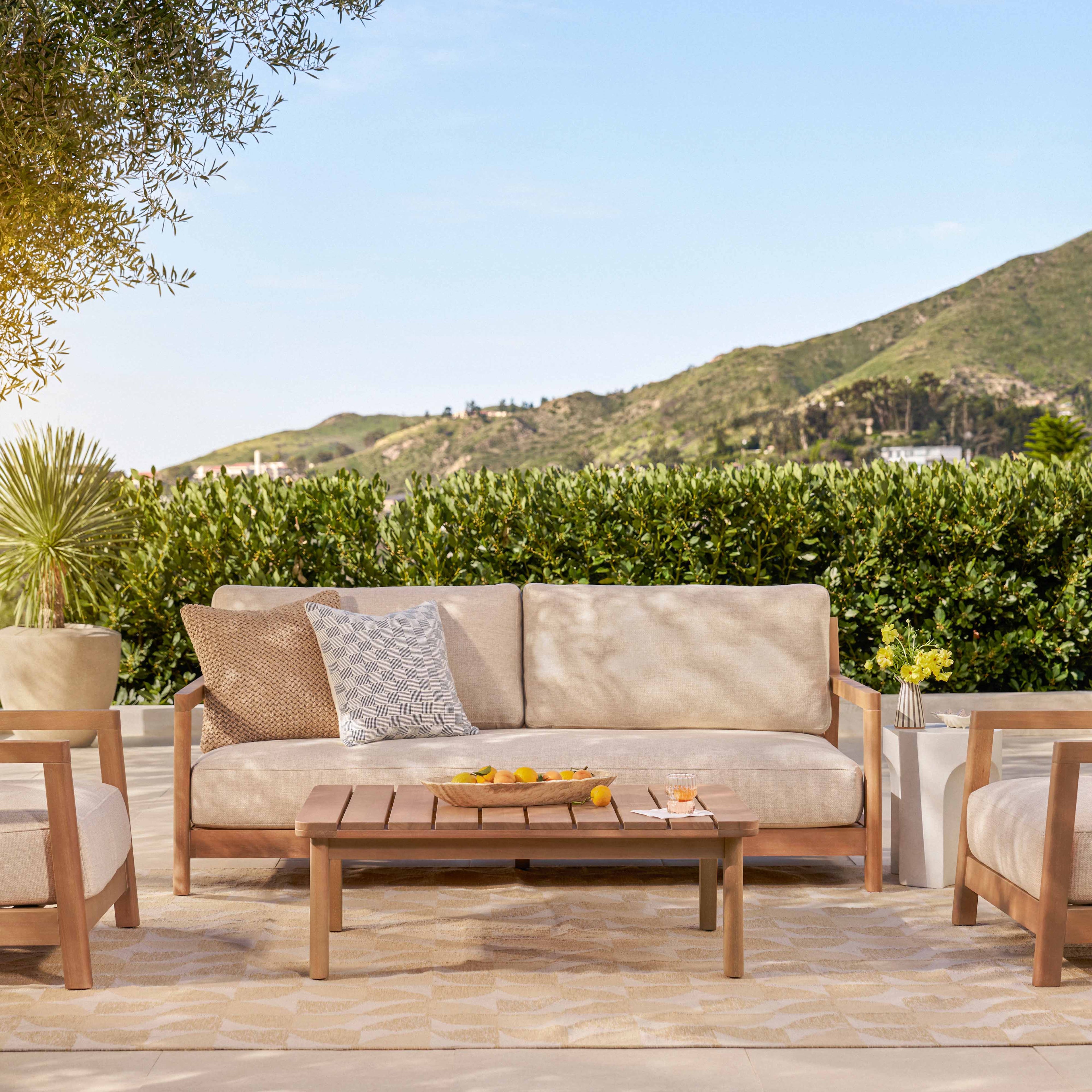 Elise 80" Outdoor Sofa - Basket Beige