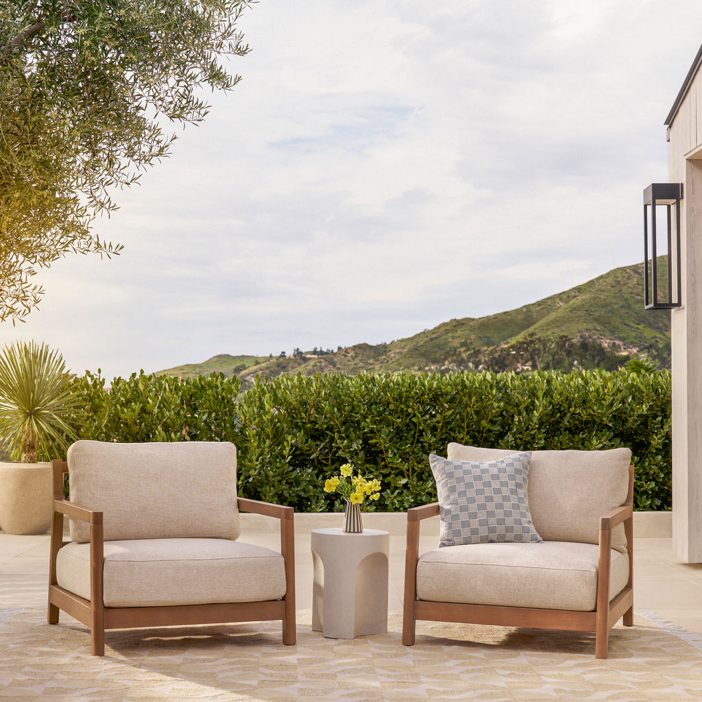 Elise 34" Outdoor Lounge Chair Set - Basket Beige