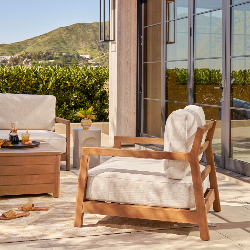 Elise 34" Outdoor Lounge Chair Set - Basket Beige