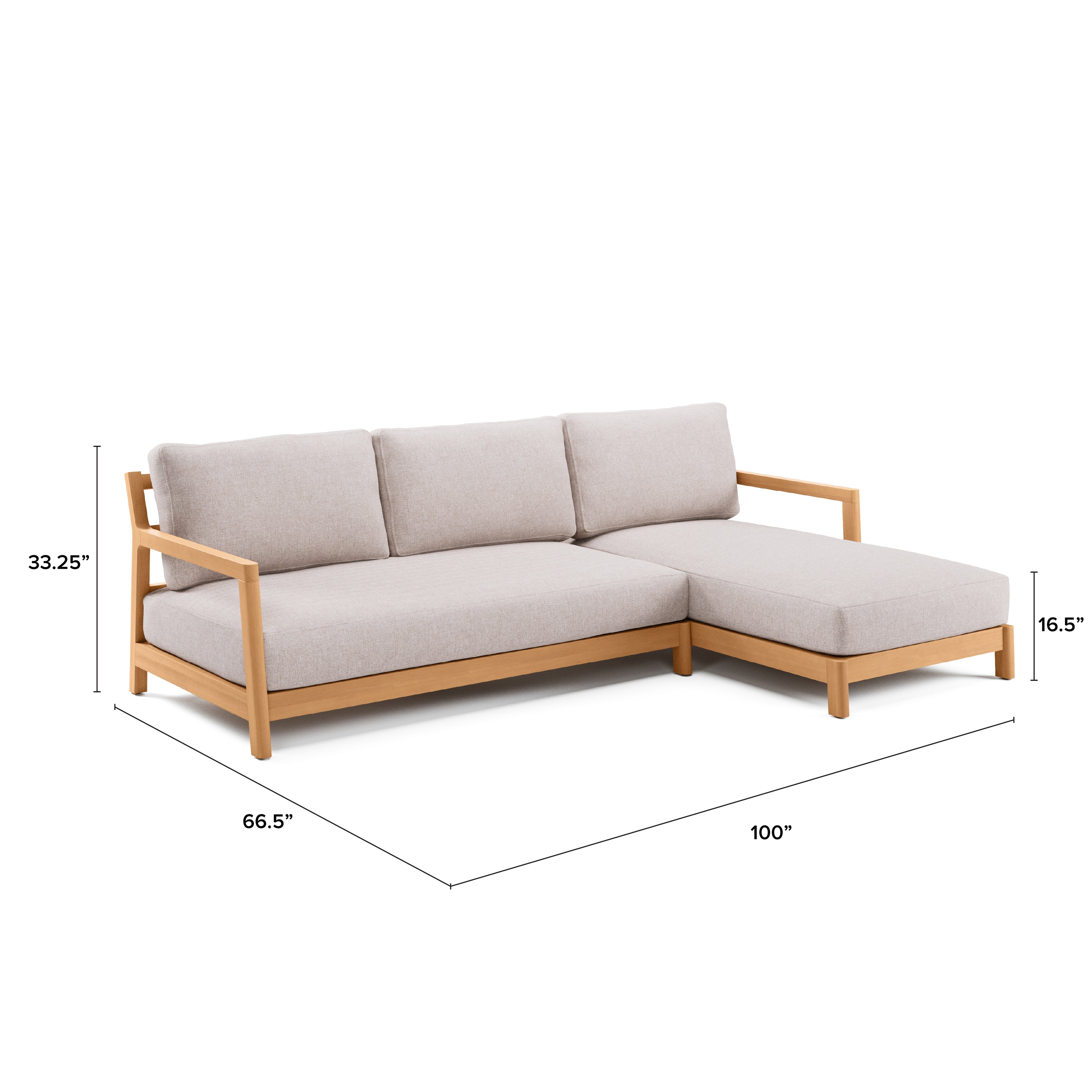 Elise 100" Outdoor Right Sectional - Basket Beige