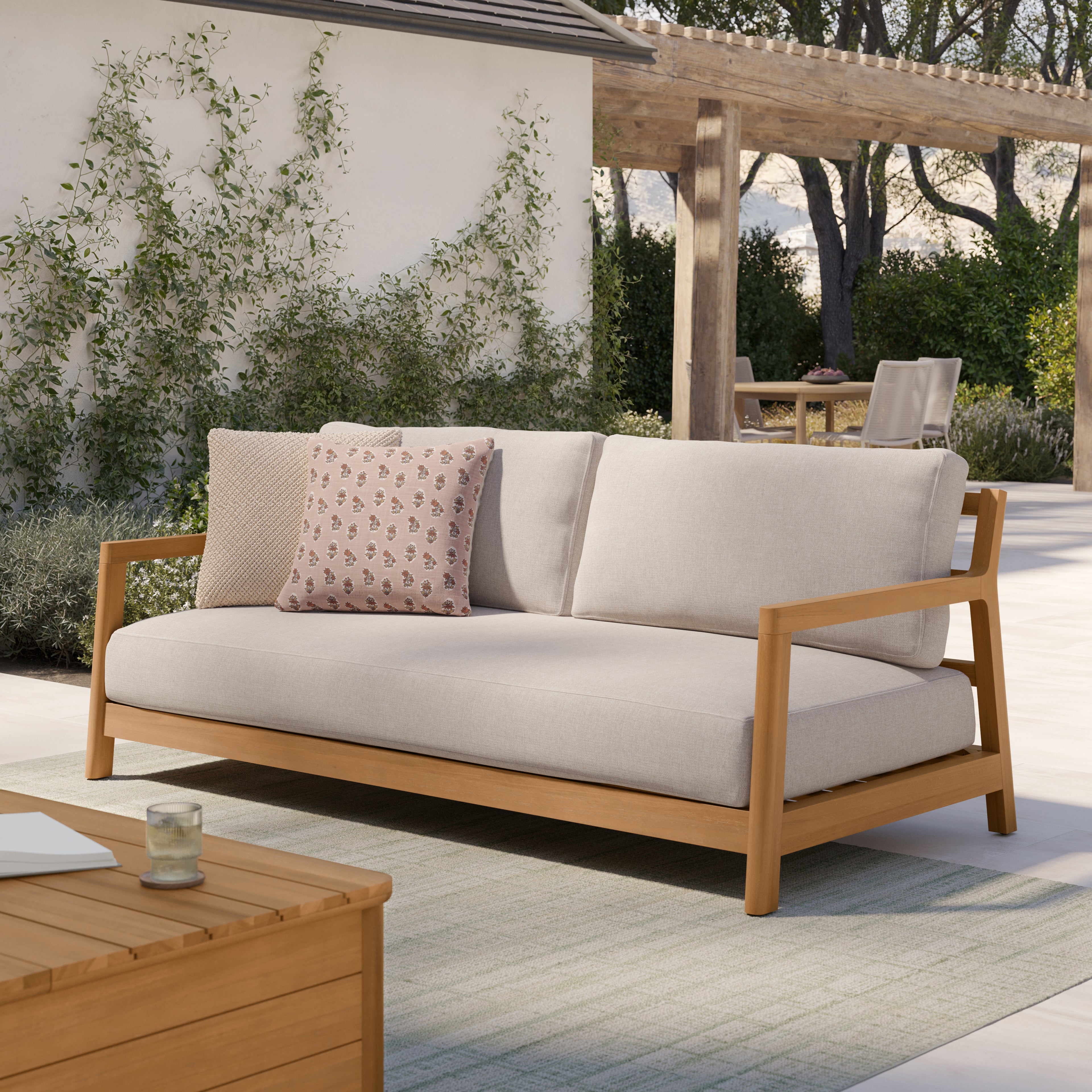 Elise 80" Outdoor Sofa - Basket Beige