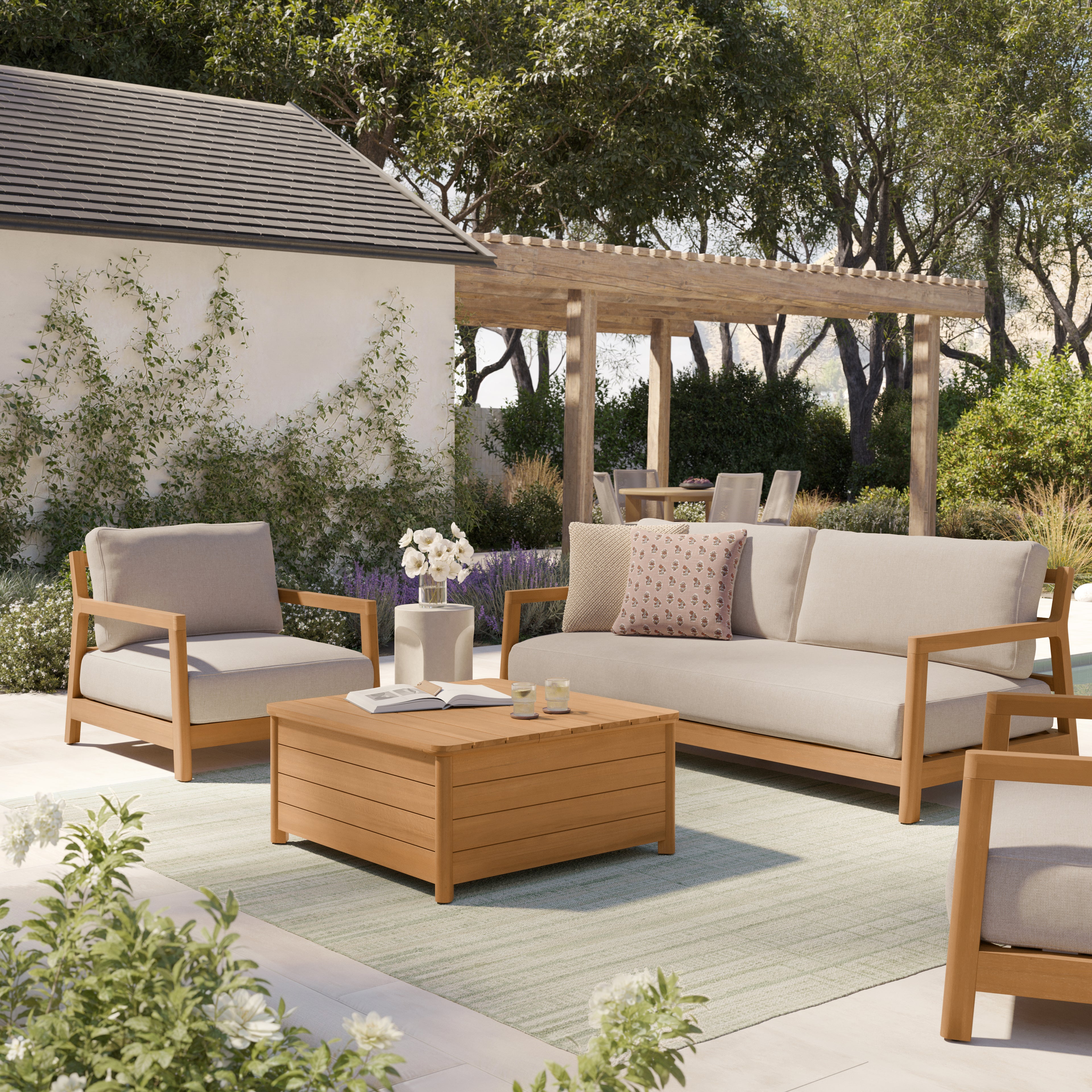Elise 80" Outdoor Sofa - Basket Beige