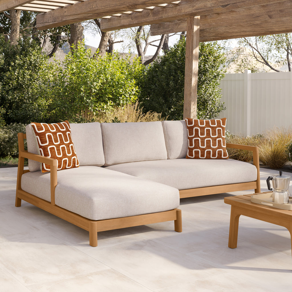 Elise 100" Outdoor Left Sectional Set - Basket Beige