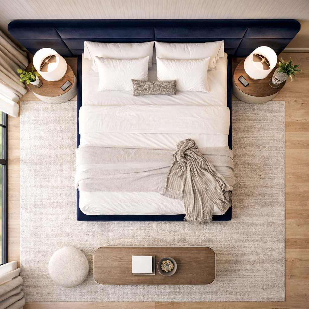 Aura Panel Bed Sakeena dans une chambre design