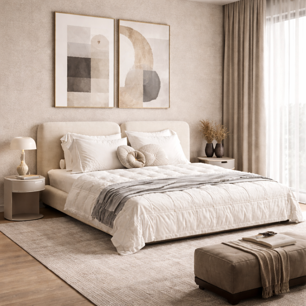 Double Arch Bed Sakeena dans une chambre contemporaine