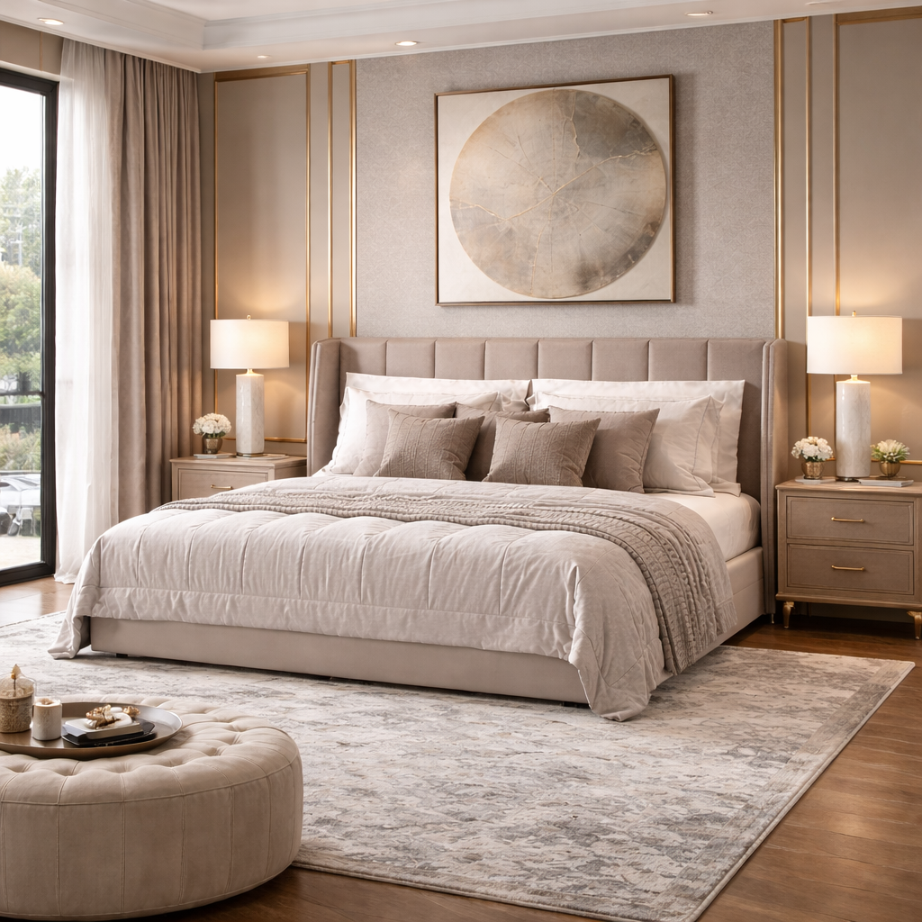 Eclipse Frame Bed Sakeena dans une chambre haut de gamme