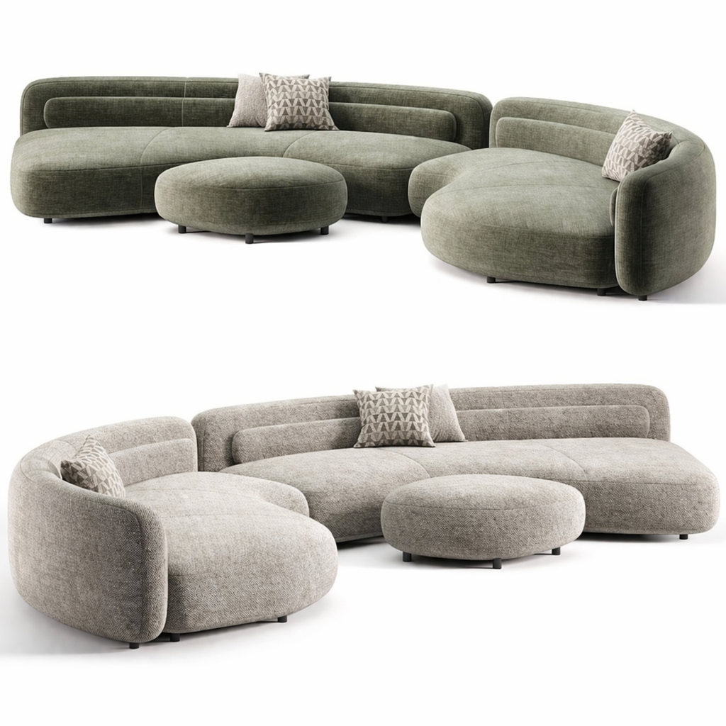 Halo Curve Sofa Sakeena, double vue studio