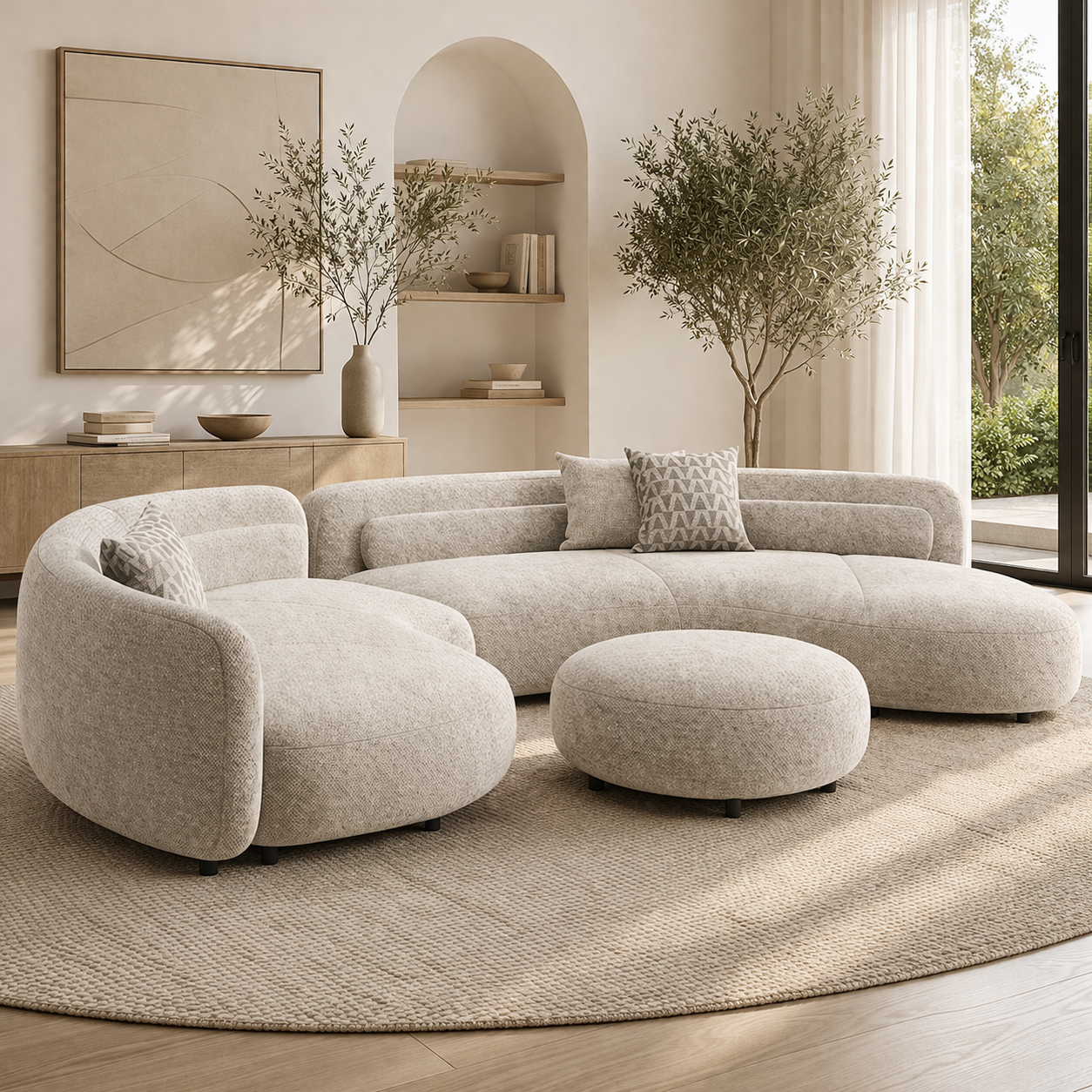 Halo Curve Sofa Sakeena dans un salon contemporain
