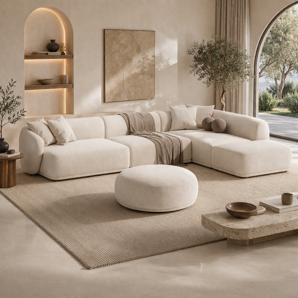 Luna Corner Sofa Sakeena dans un salon contemporain
