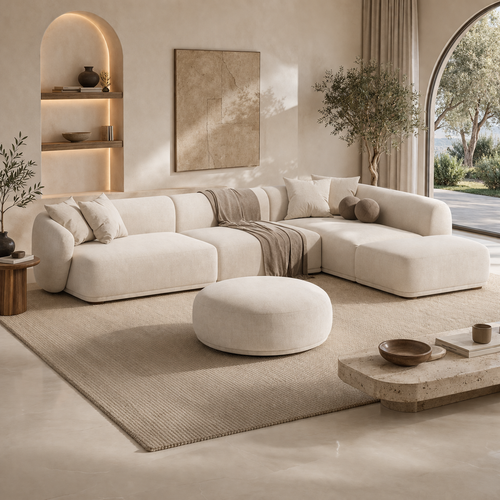 Luna Corner Sofa Sakeena dans un salon contemporain