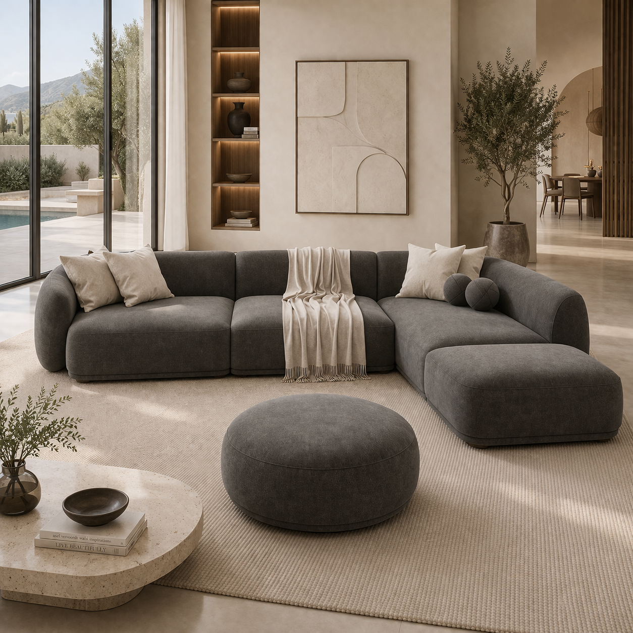 Luna Corner Sofa Sakeena dans un intérieur haut de gamme