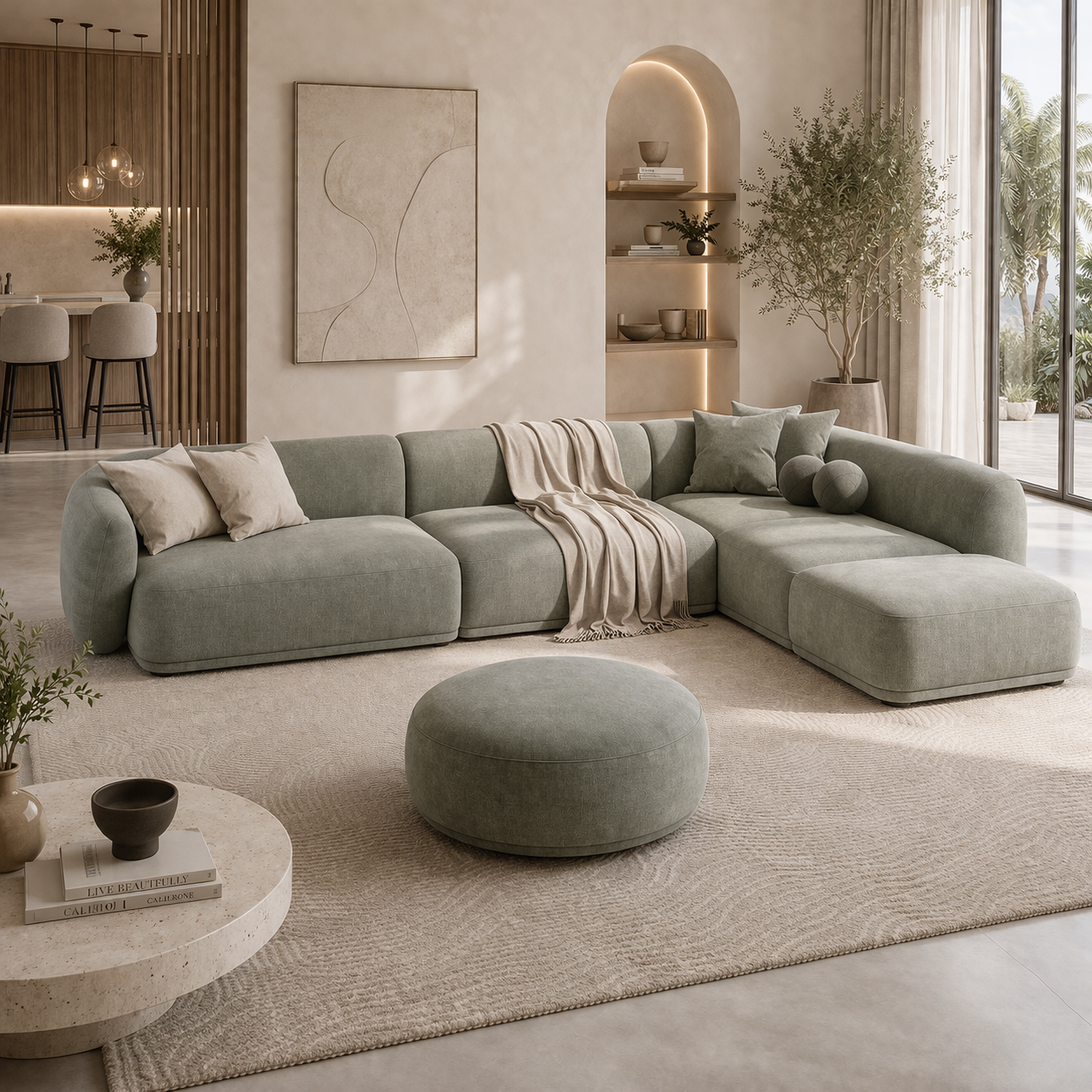 Luna Corner Sofa Sakeena dans un salon design