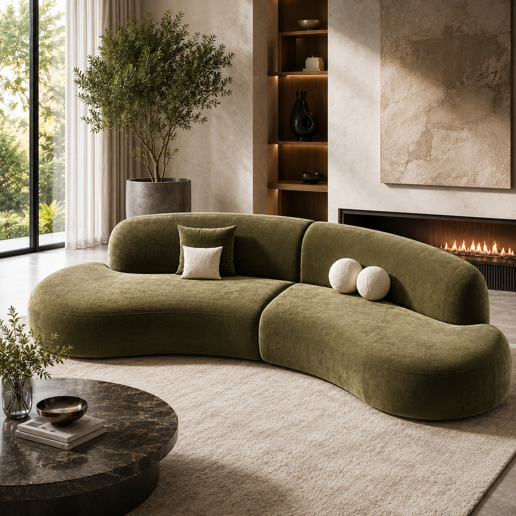 Oria Sofa Sakeena dans une villa contemporaine