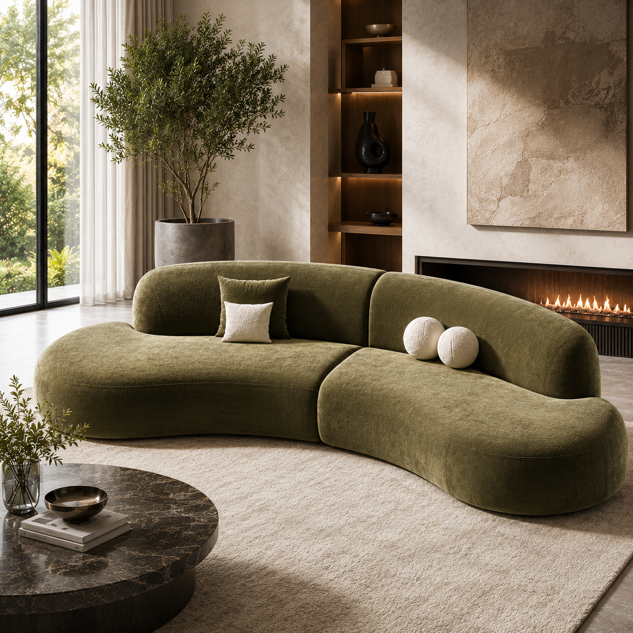Oria Sofa Sakeena dans une villa contemporaine