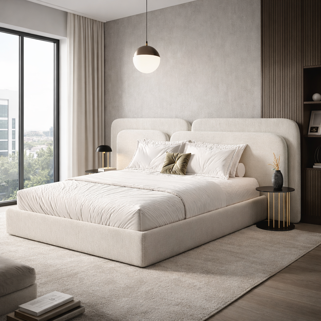 Quartus Arch Bed Sakeena dans une chambre contemporaine