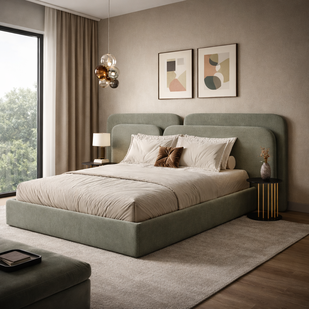 Quartus Arch Bed Sakeena dans une chambre haut de gamme
