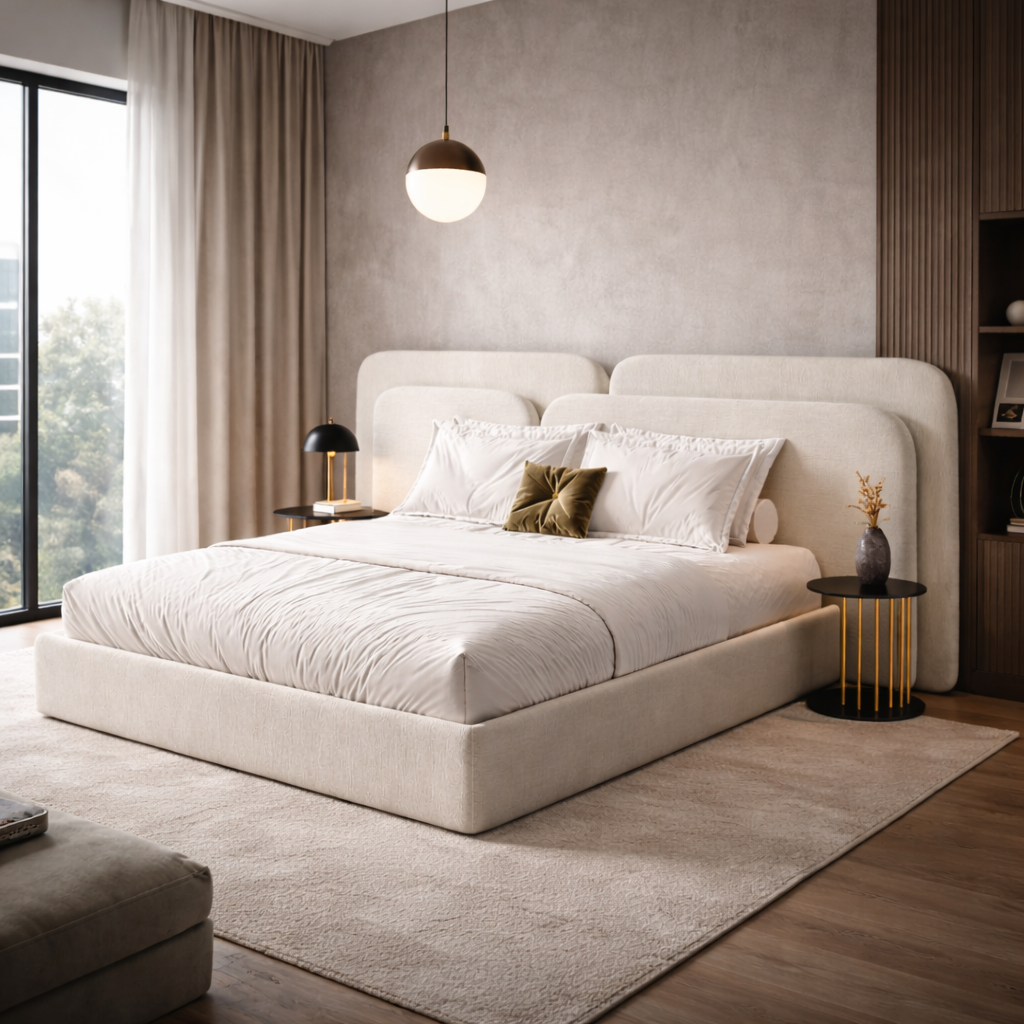Quartus Arch Bed Sakeena dans une suite moderne