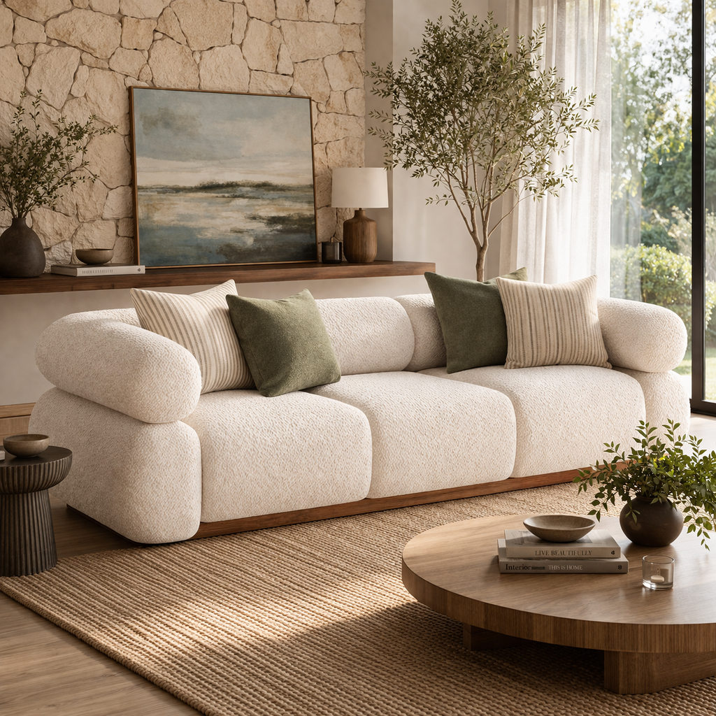 Cloud Sofa Sakeena dans un salon contemporain
